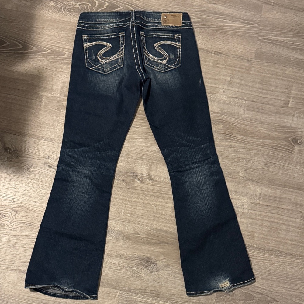 Silver Jeans Dark Blue Flare Women's Jeans - Picture 3 of 4